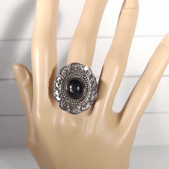 Black Star Diopside Statement Ring Size 7-1/4 - Picture 7 of 8